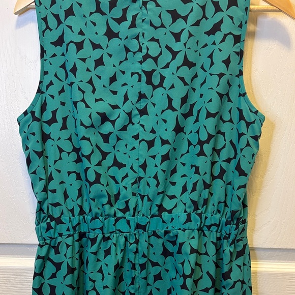 LOFT Teal & Black Sleeveless Midi Dress - Picture 7 of 9
